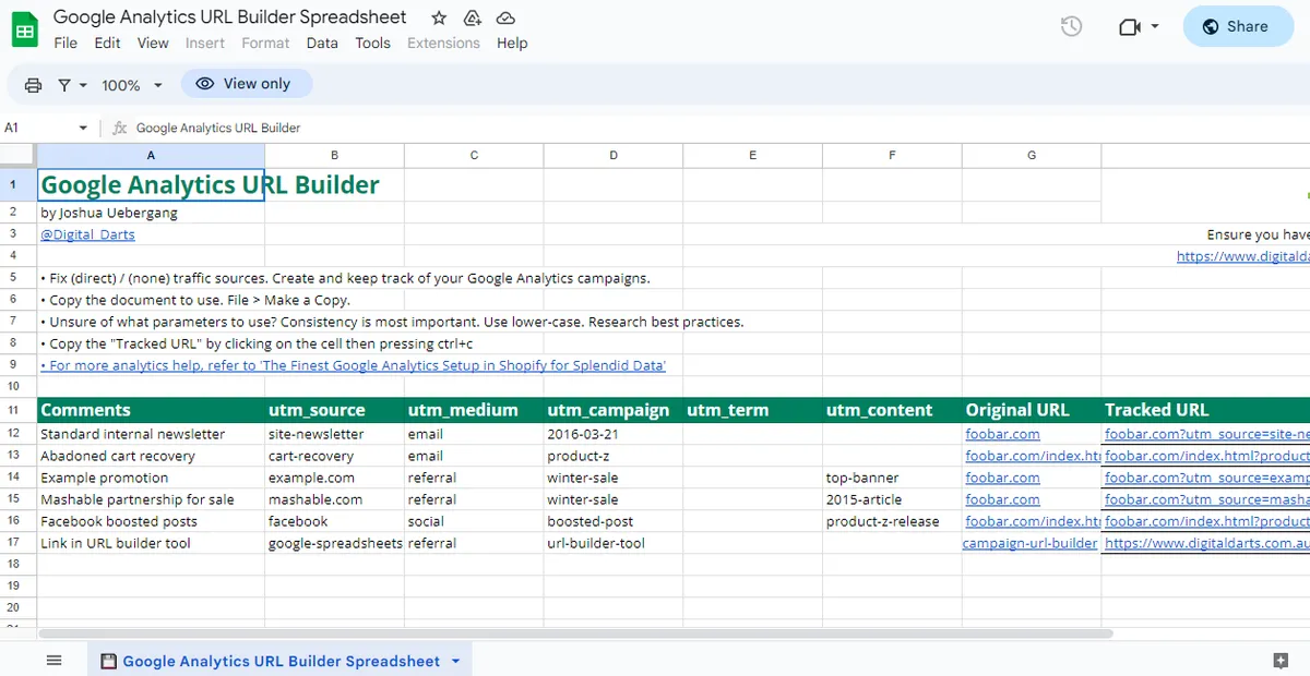 Top 7 URL Builder Spreadsheets
