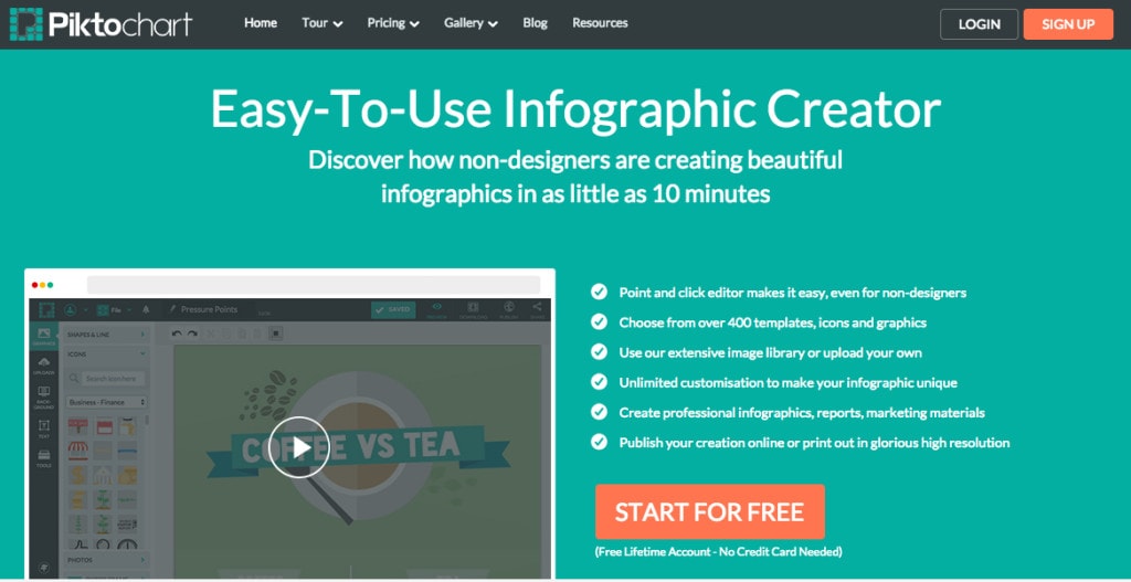 Piktochart: Create infographs to impress your clients