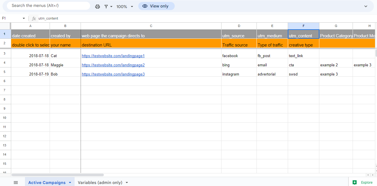 Top 7 URL Builder Spreadsheets