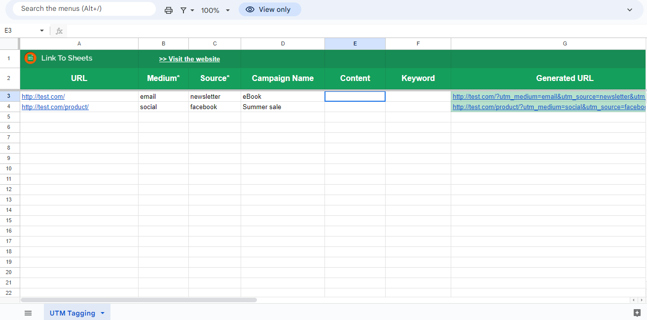 Top 7 URL Builder Spreadsheets