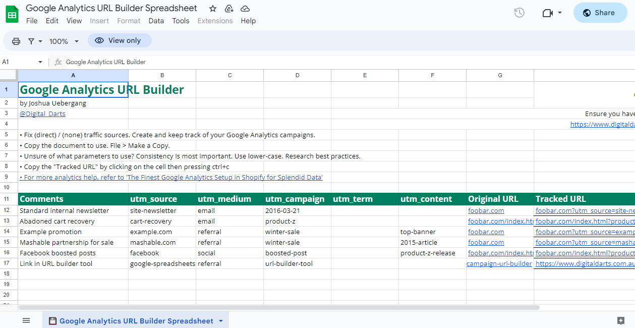 Top 7 URL Builder Spreadsheets