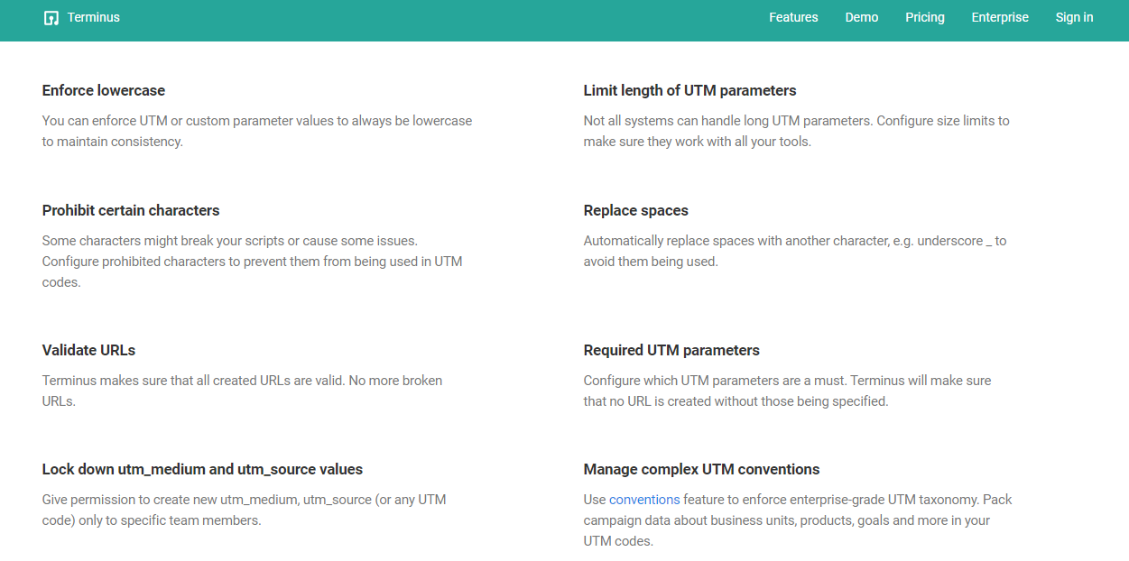 Limitations of free UTM builders