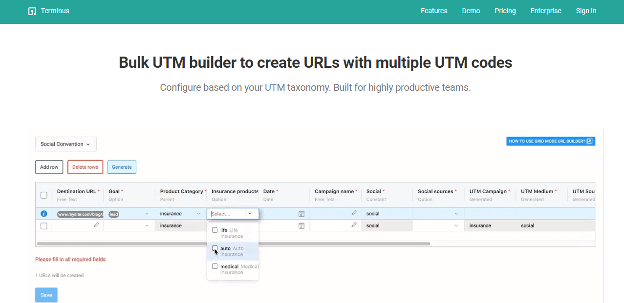 Limitations of free UTM builders