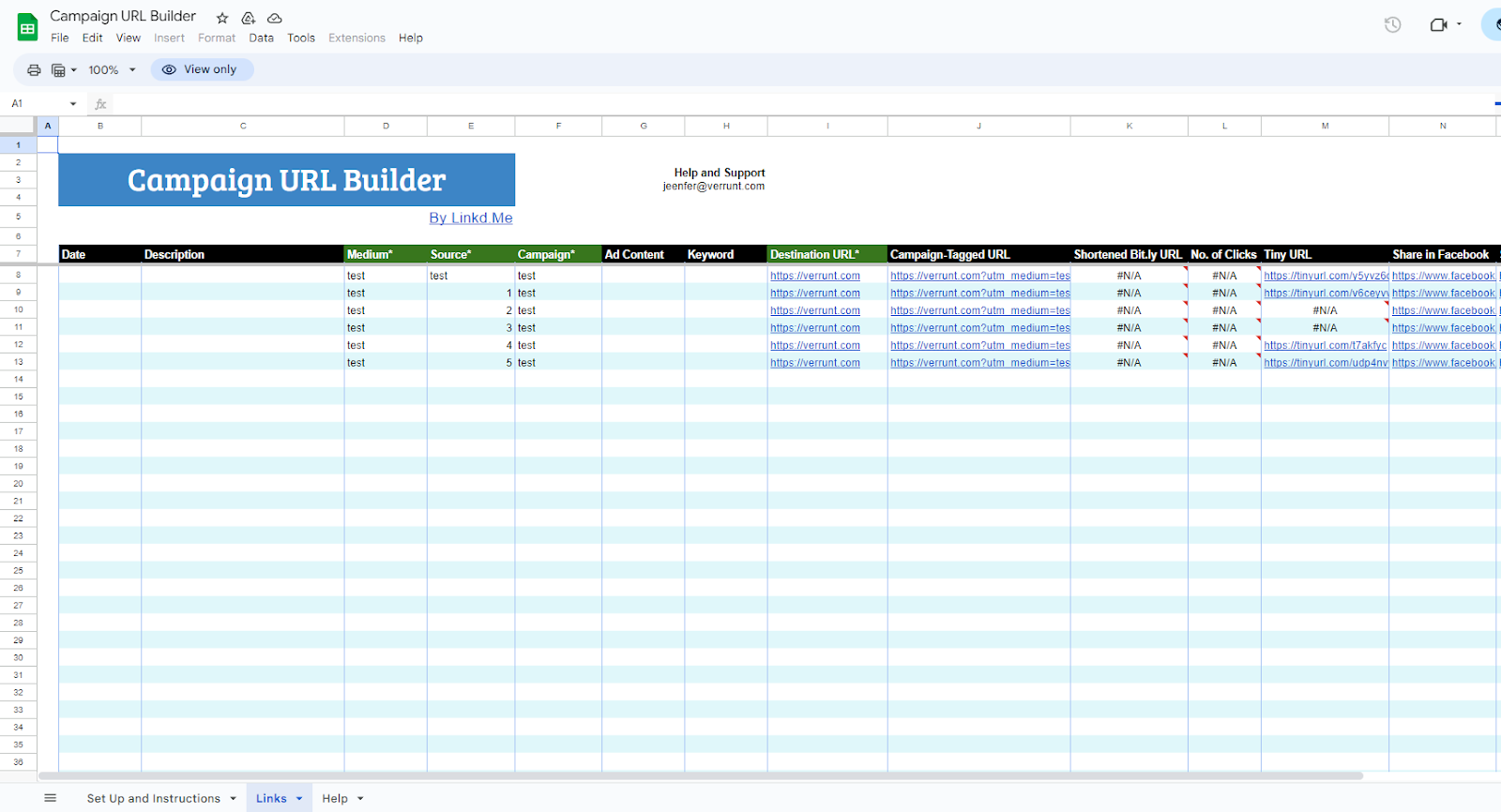 UTM Builder Spreadsheet Templates