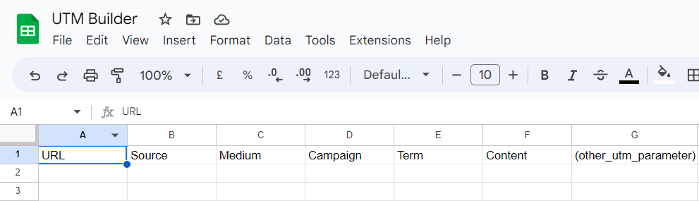 UTM Builder Spreadsheet Templates