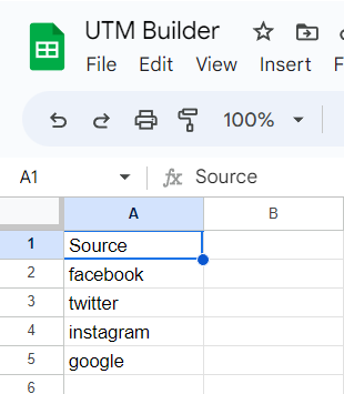 UTM Builder Spreadsheet Templates