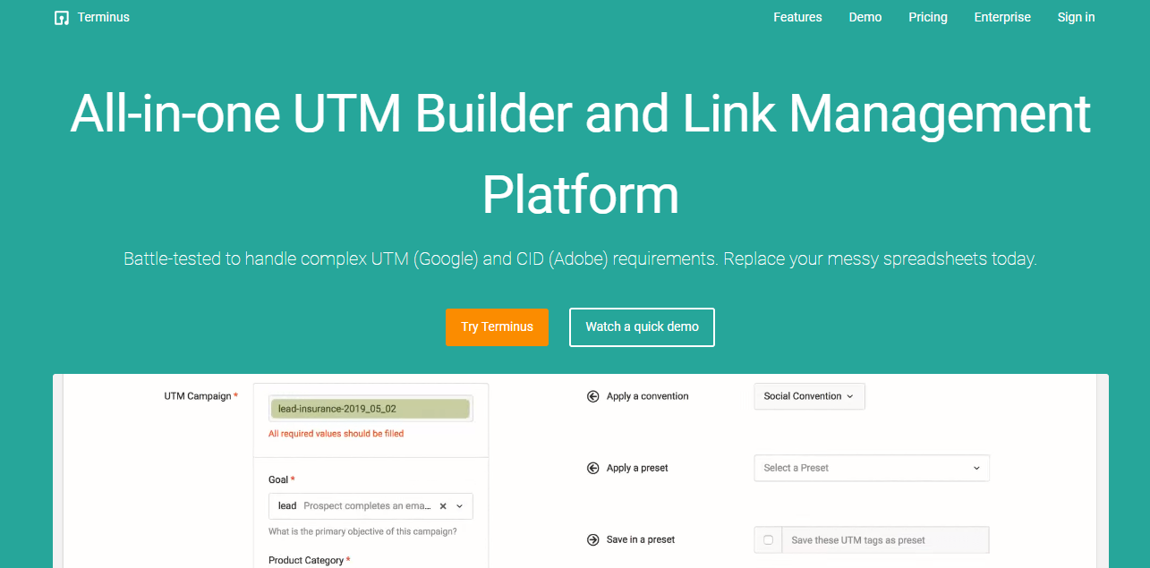 UTM building using Google Sheets